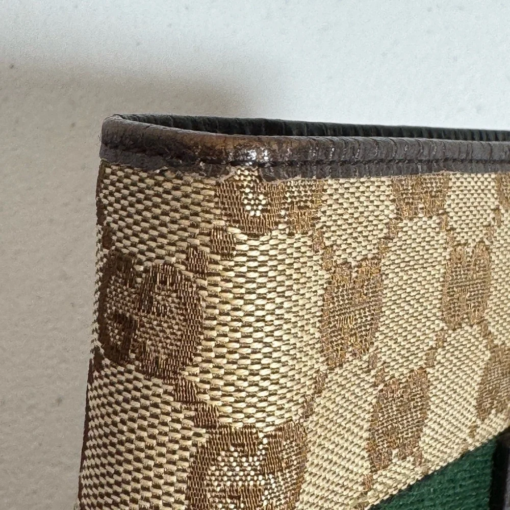 Gucci Beige and Brown Canvas Agenda with Red and Green Stripe - Picture 6 of 14